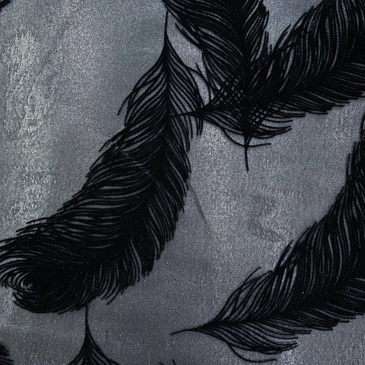 Feather Devoré Burnout Chiffon - Black
