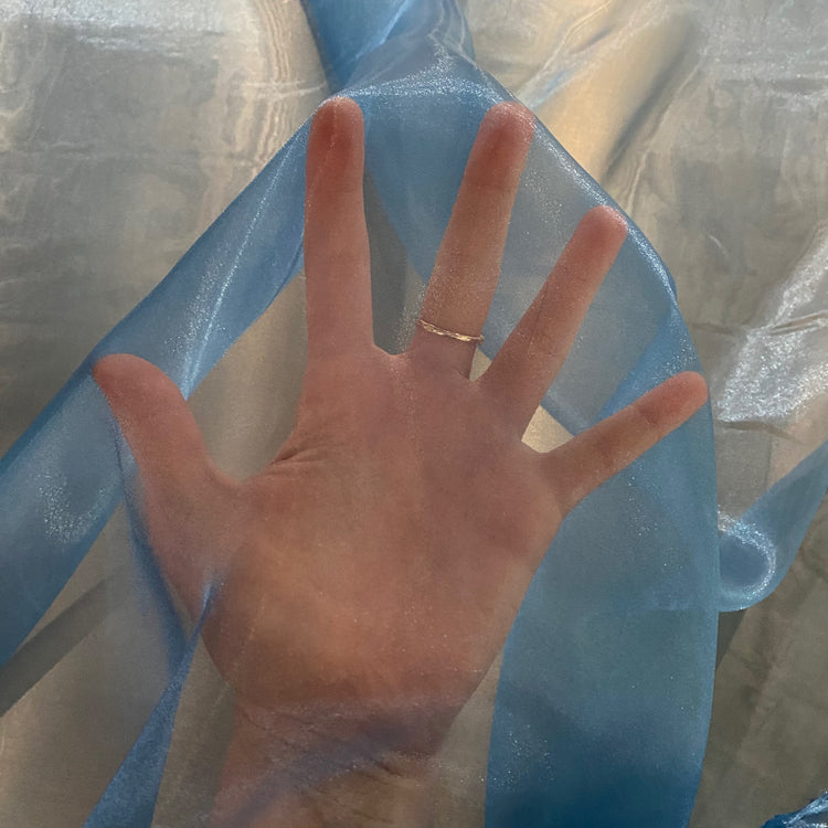 Metallic Organza - Cerulean Blue