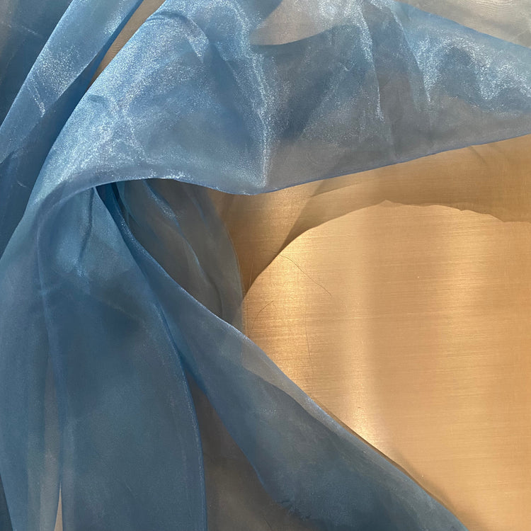 Metallic Organza - Cerulean Blue