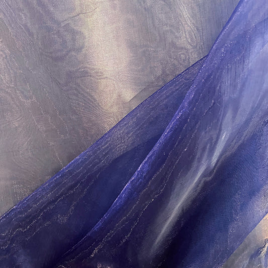 Liquid Steel Organza - Navy