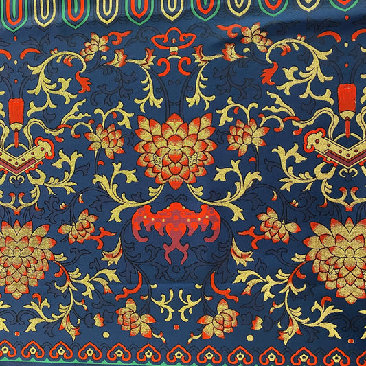 Eastern Garden Brocade - Panelled Repeat - Royal Blue