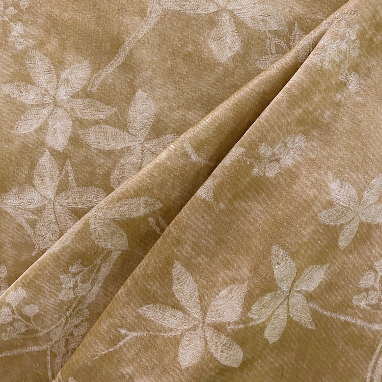 Botanical Stone Washed Satin Jacquard - Old Gold