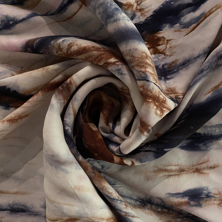 Dyed Stripe Tencel Woven Twill - Dark Blue, Sienna, Orchid