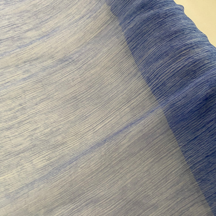 Crinkled Sheer Silk Chiffon - Cornflower Tonal