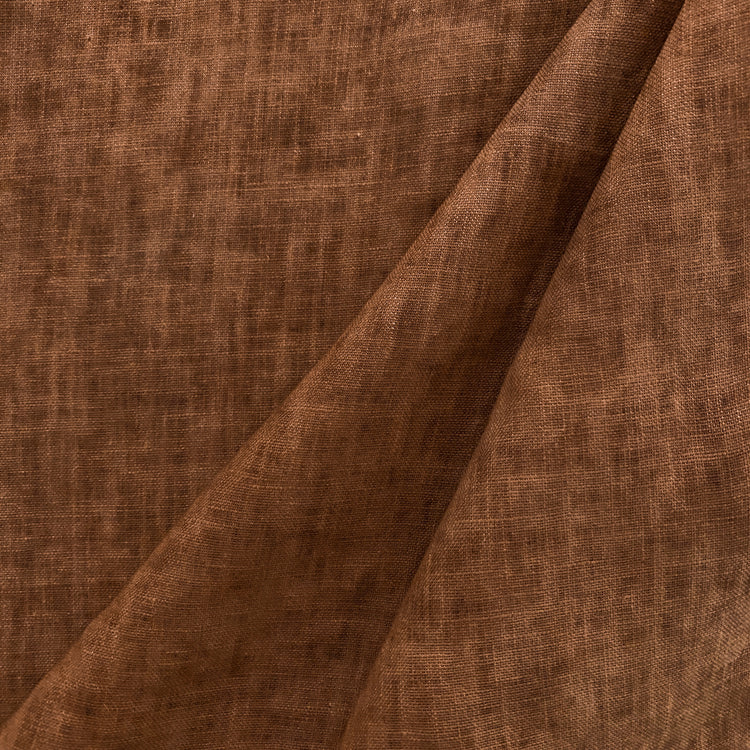 Mottled Dye Linen Cotton Blend - Chocolate / Sienna