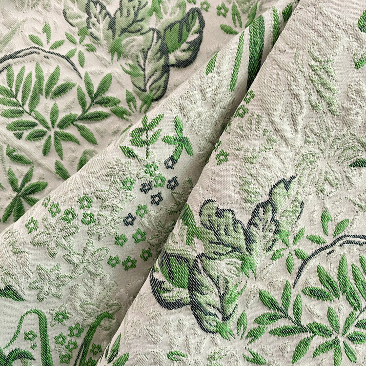 Botanical Cloqué Jacquard - Spring Green / Honeydew / White
