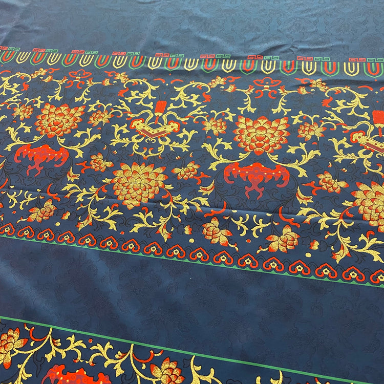 Eastern Garden Brocade - Panelled Repeat - Royal Blue