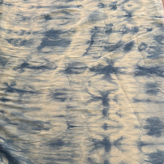 Ocean Shibori Dyed Satin - Light Sea Green/Dark Cyan