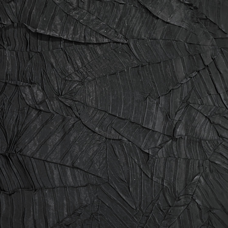 Irregular Pleat Bonded Satin - Black