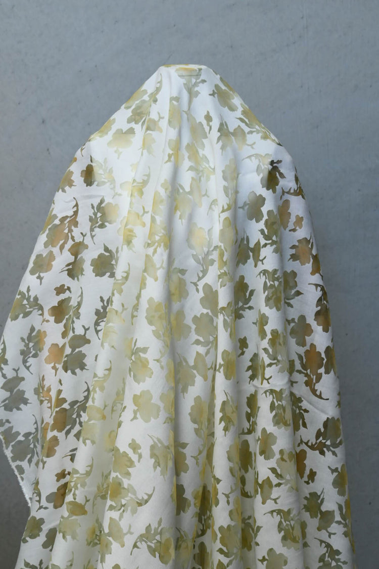 Chiffon Pansy Window Cotton/Nylon Twill - Gold/Pale Goldenrod