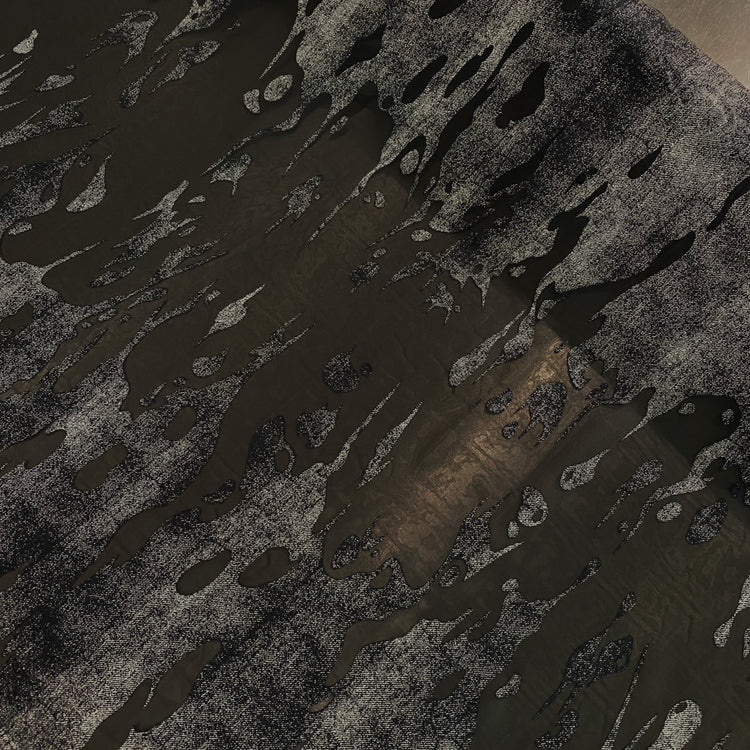 Dripping Denim Devoré Burnout Chiffon - Black / Silver