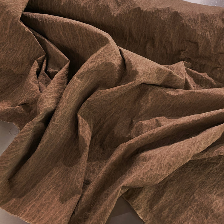 Boiled Shibori Showerproof Nylon - Tan / Sienna