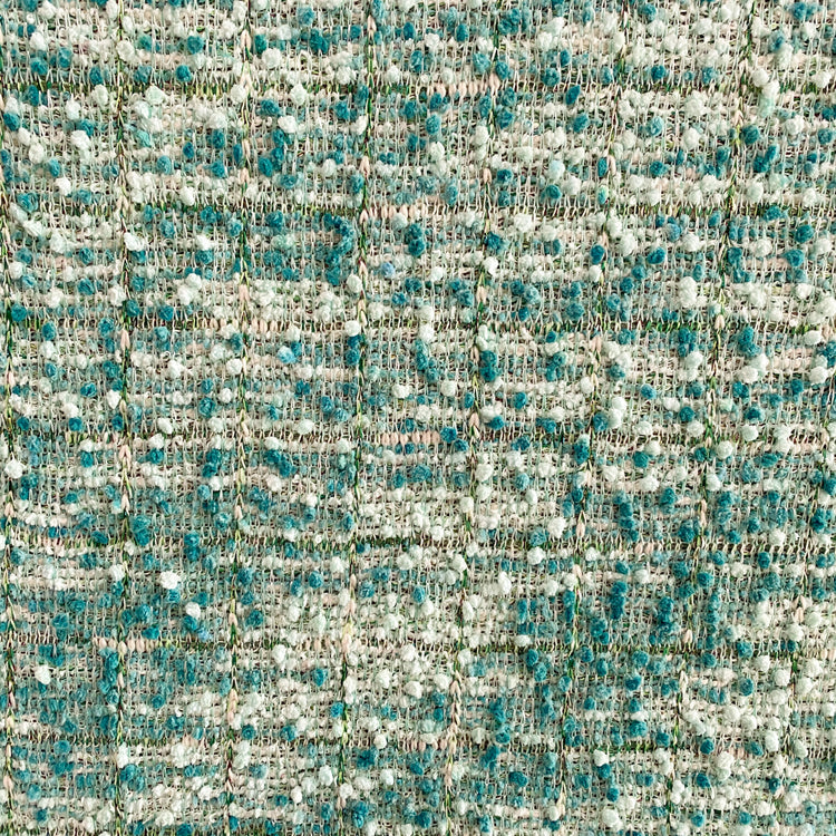 Chenille Boucle Tweed Knit - Teal / Aquamarine / White