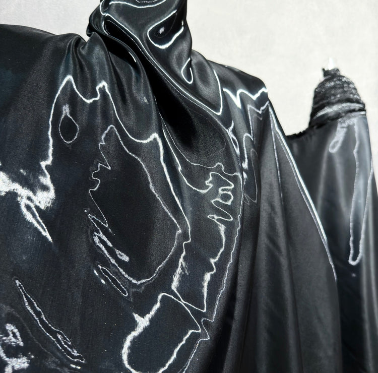 Fabric Lab Exclusive - Satin Backed Liquid Shimmer - Black