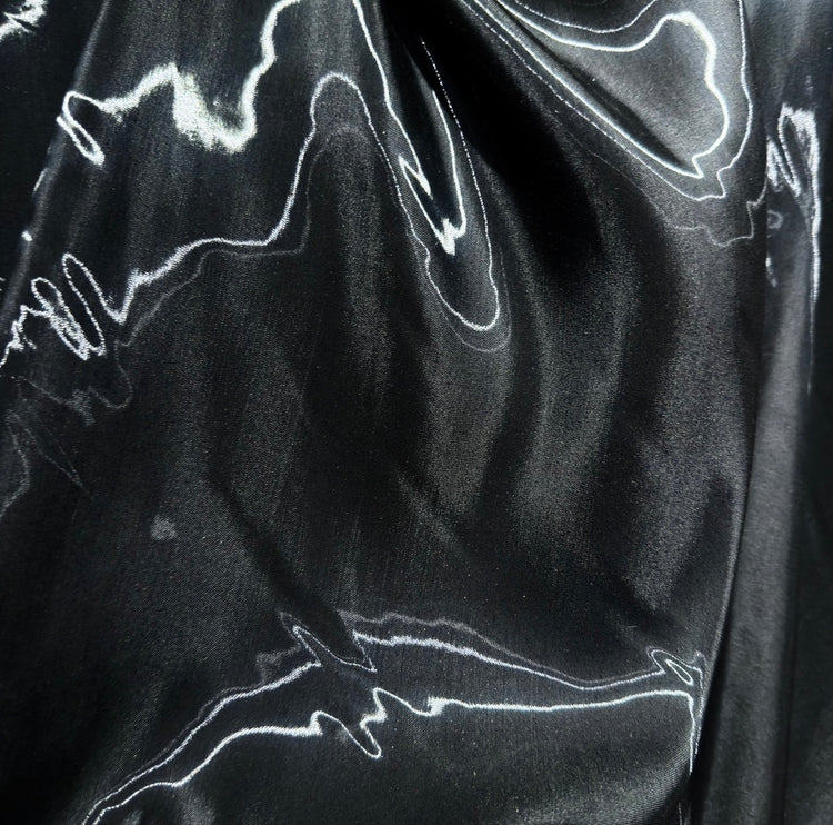 Fabric Lab Exclusive - Satin Backed Liquid Shimmer - Black