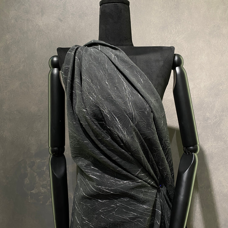Bonded Creased Moleskin - Painted Edges - Charcoal / Silver