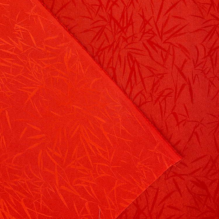 Bamboo Leaf Crepe Damask - Red