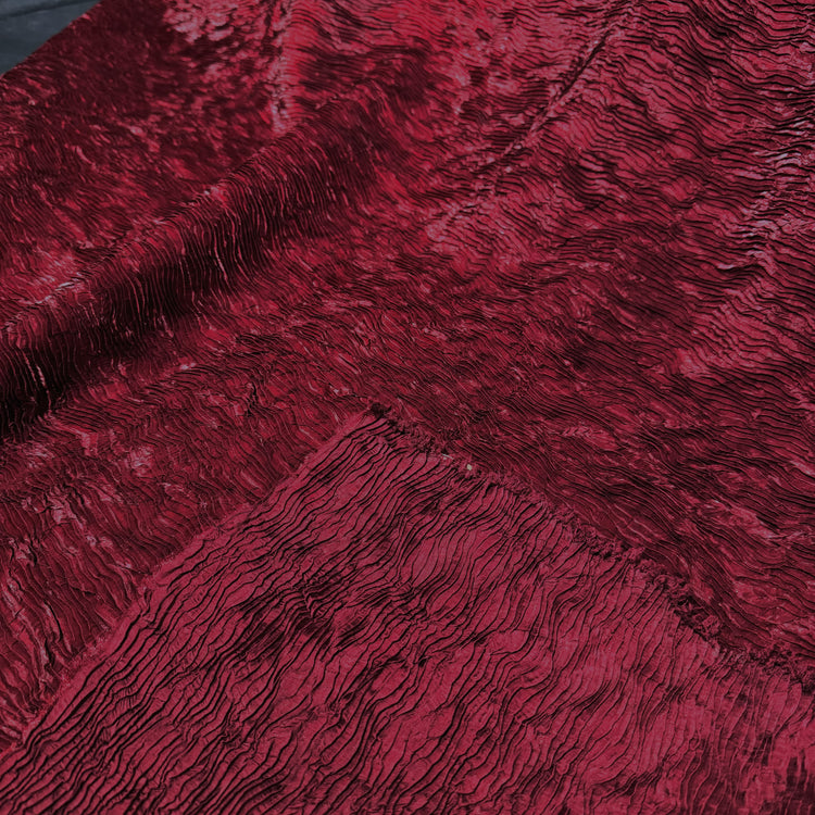 Plisse Satin Taffeta - Maroon