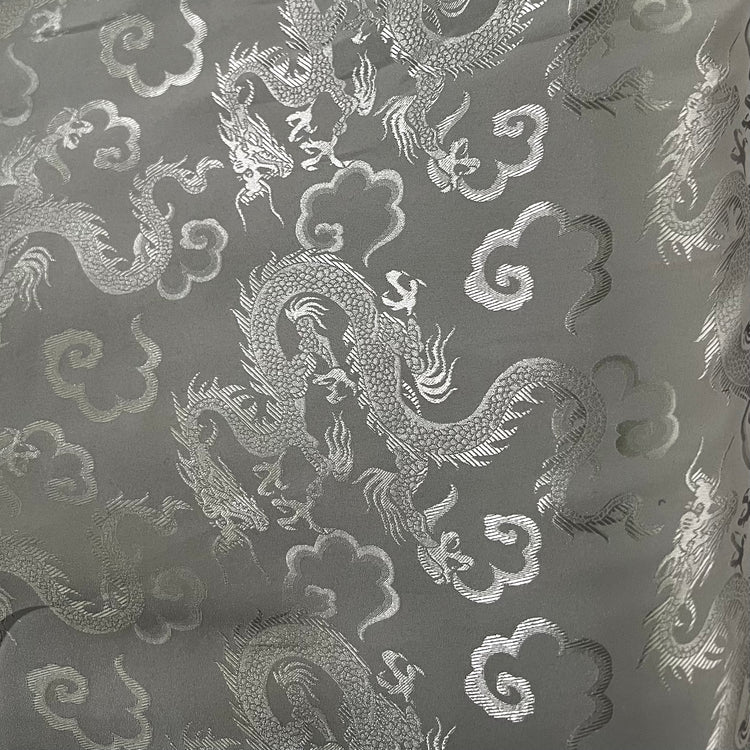 Dragon Satin Damask - Light Grey