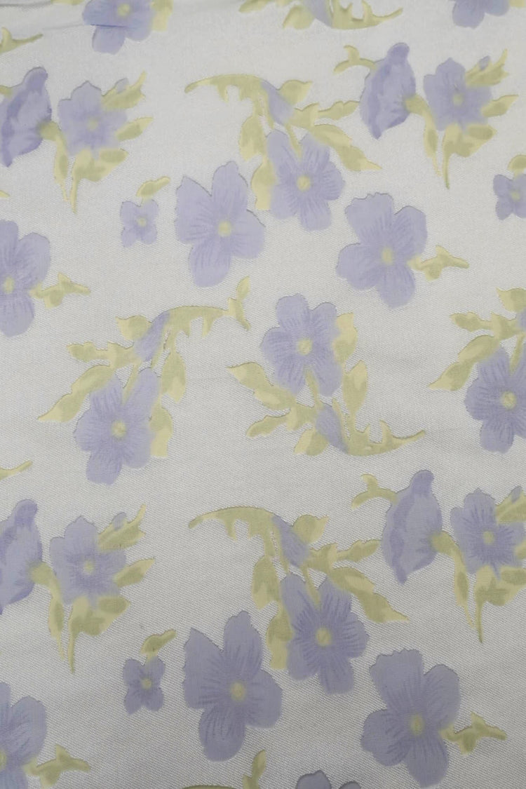 Chiffon Pansy Window Cotton/Nylon Twill - Lavender/Pale Goldenrod