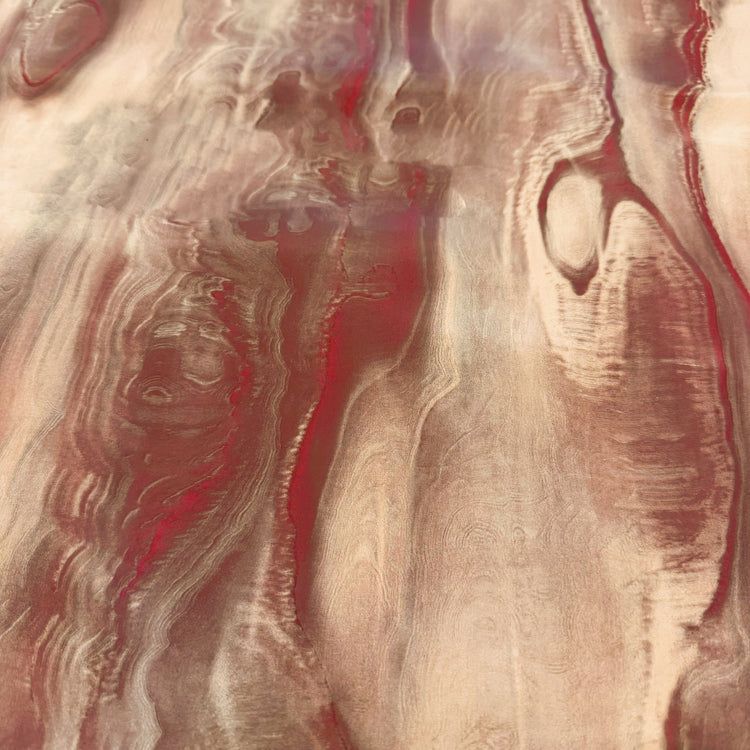 PVC - Soft Swirl Grain Marble Print - Peach/Rose Brown/Crimson Pink