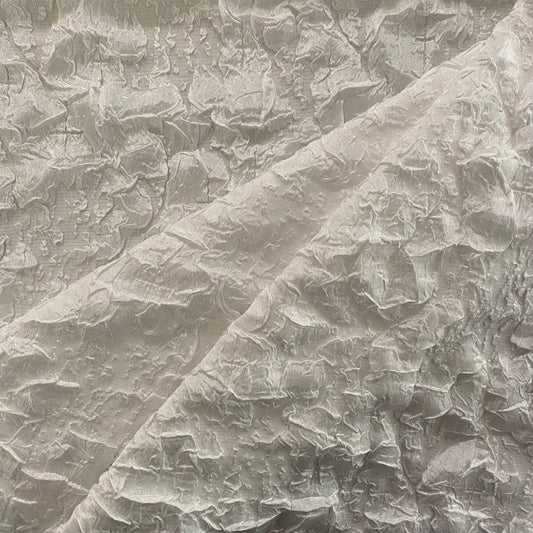 Crinkle Textured Cloqué - White