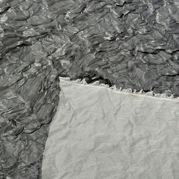 Crinkled Satin Plisse - Bonded - Silver