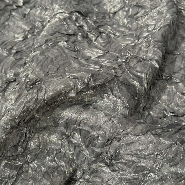 Crinkled Satin Plisse - Bonded - Silver