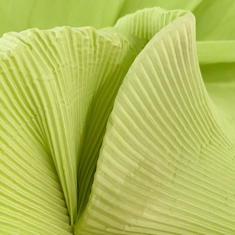 Accordion-Pleated Taffeta - Lime Green