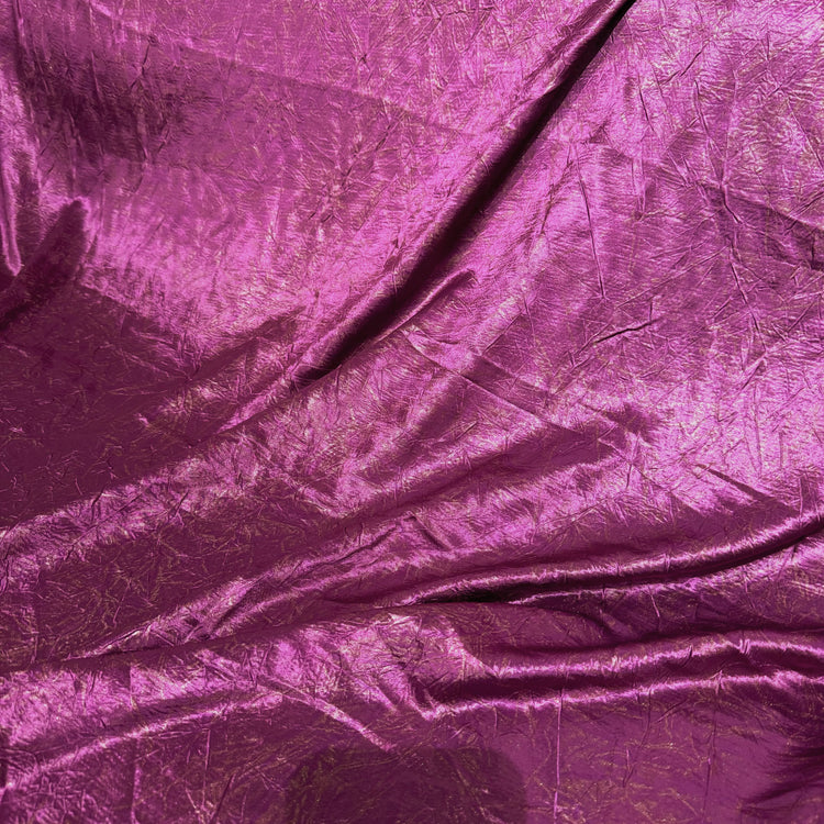 Foiled Crinkled Twill - Gold/Red Violet