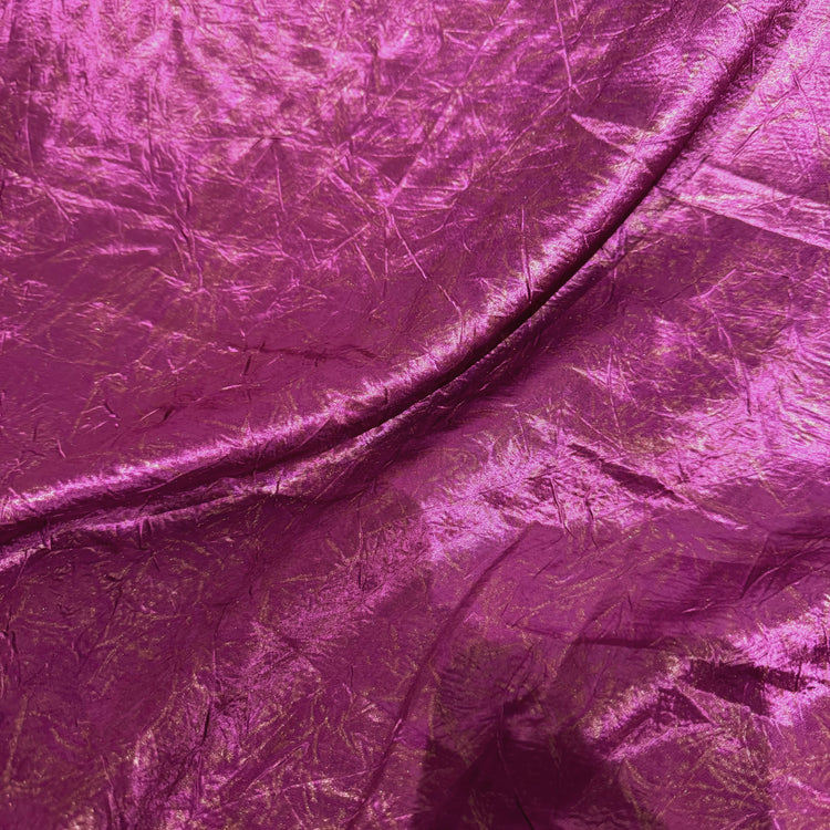 Foiled Crinkled Twill - Gold/Red Violet