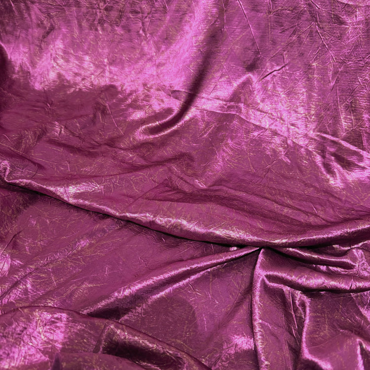 Foiled Crinkled Twill - Gold/Red Violet