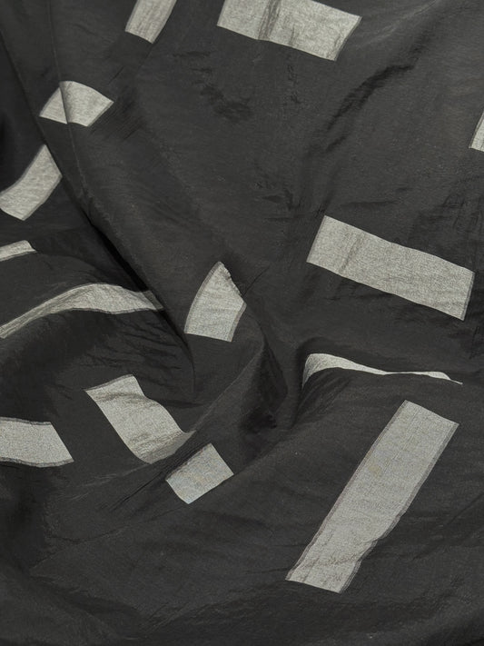 Square & Rectangle Insert Viscose/Nylon/Cotton Poplin - Black/Light Grey