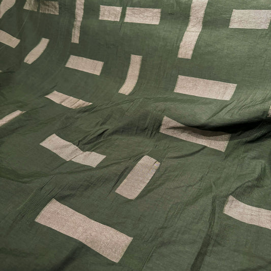 Square & Rectangle Insert Cotton Poplin - Dark Green/Sage