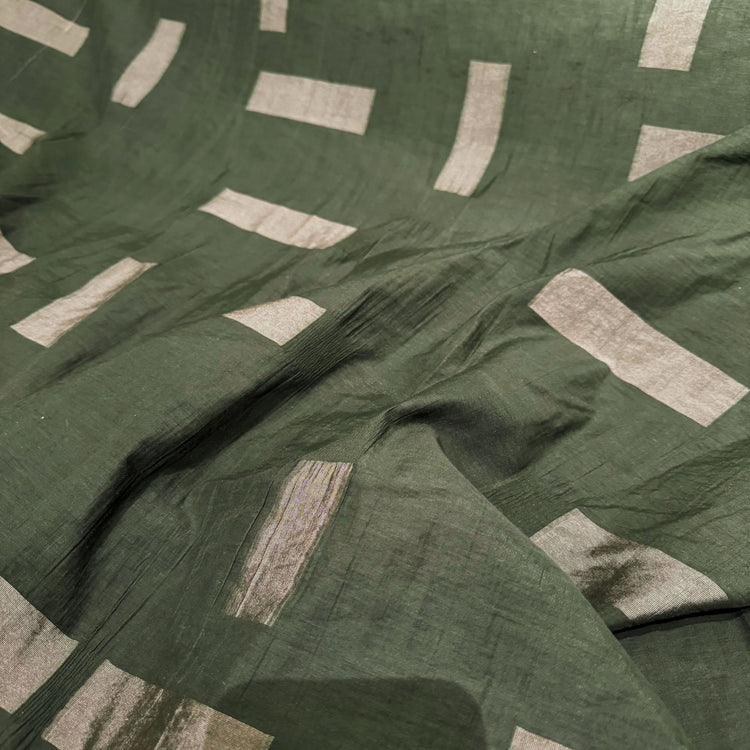 Square & Rectangle Insert Cotton Poplin - Dark Green/Sage