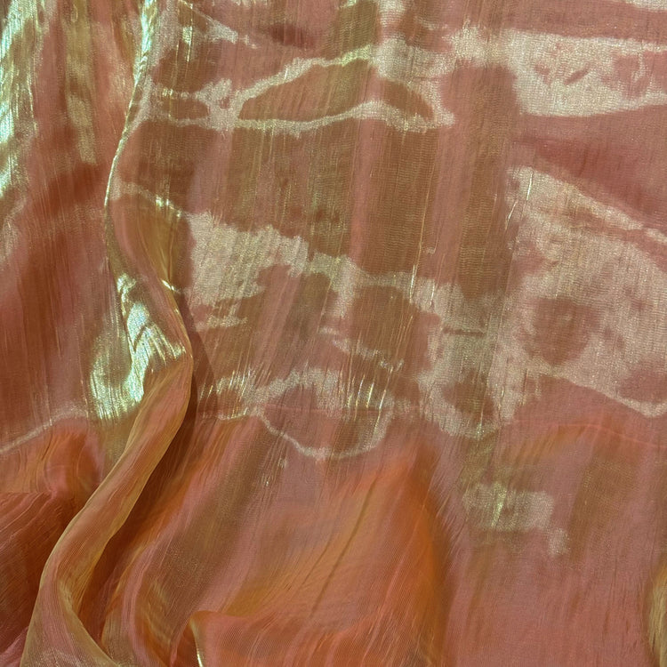 Creased Iridescent Satin - Orange/Coral