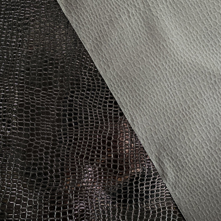 Patent Crocodile Faux Leather - Medium Pattern - Black