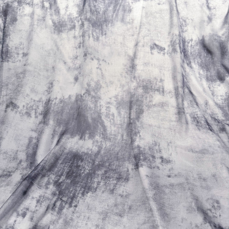 Concrete Pathway Shibori Dyed Silk Satin - Light Grey/Grey