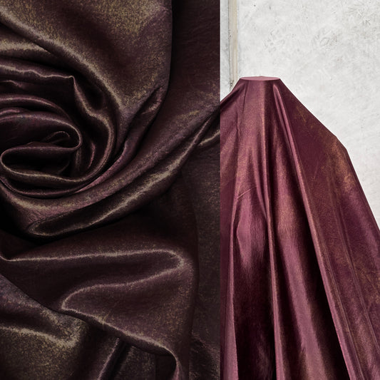 Crushed/Stone Washed Satin - Maroon