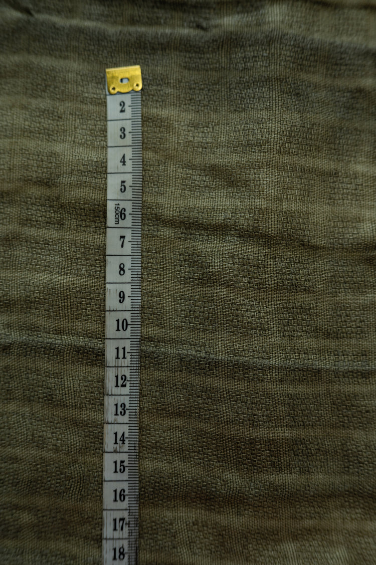 Irregular Basket Weave Linen Check - Two Tone - Khaki