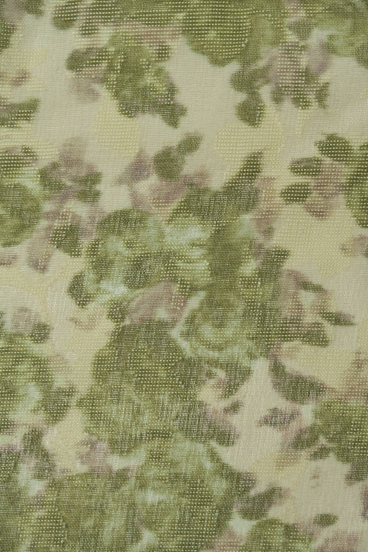 Simple Pansy Insert Camouflage Plain Weave - Olive/Linen