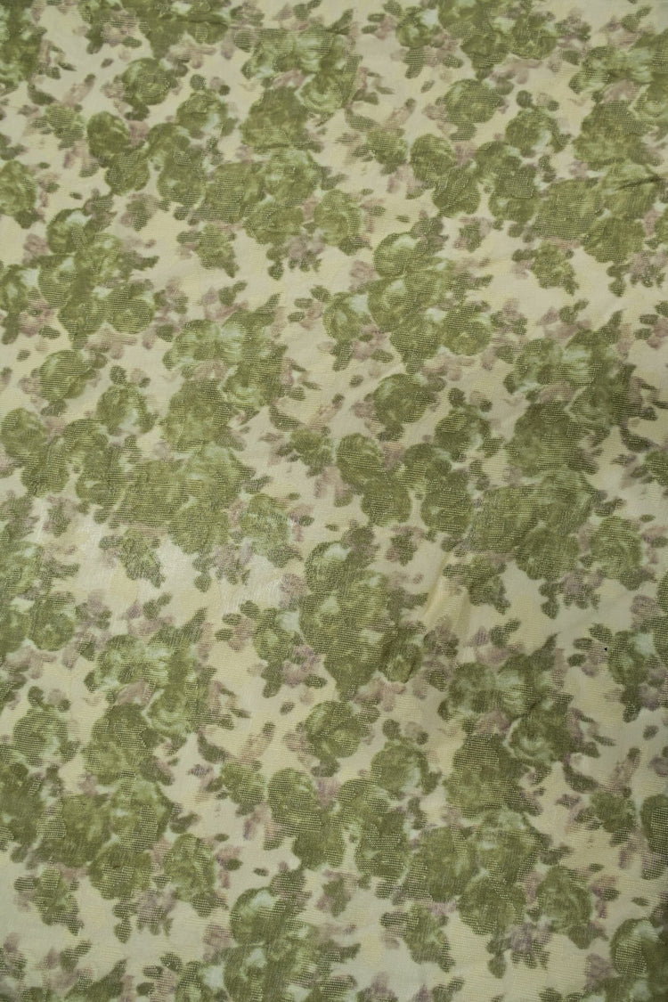 Simple Pansy Insert Camouflage Plain Weave - Olive/Linen