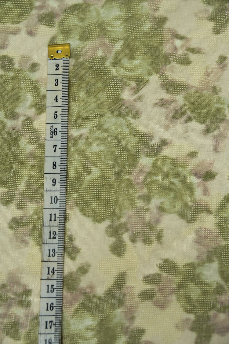 Simple Pansy Insert Camouflage Plain Weave - Olive/Linen