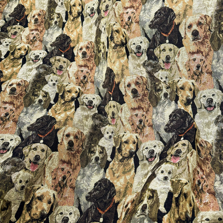 Labrador/Spaniel Poly/Cotton Jacquard - Brown Tonal