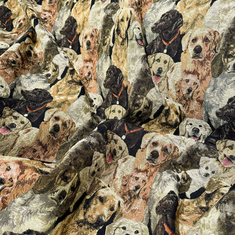 Labrador/Spaniel Poly/Cotton Jacquard - Brown Tonal