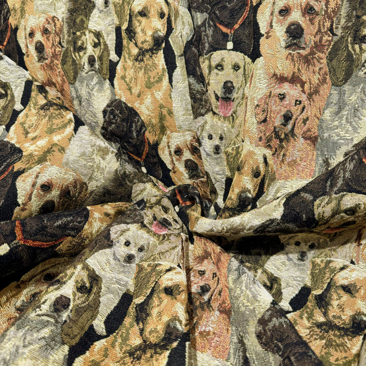 Labrador/Spaniel Poly/Cotton Jacquard - Brown Tonal