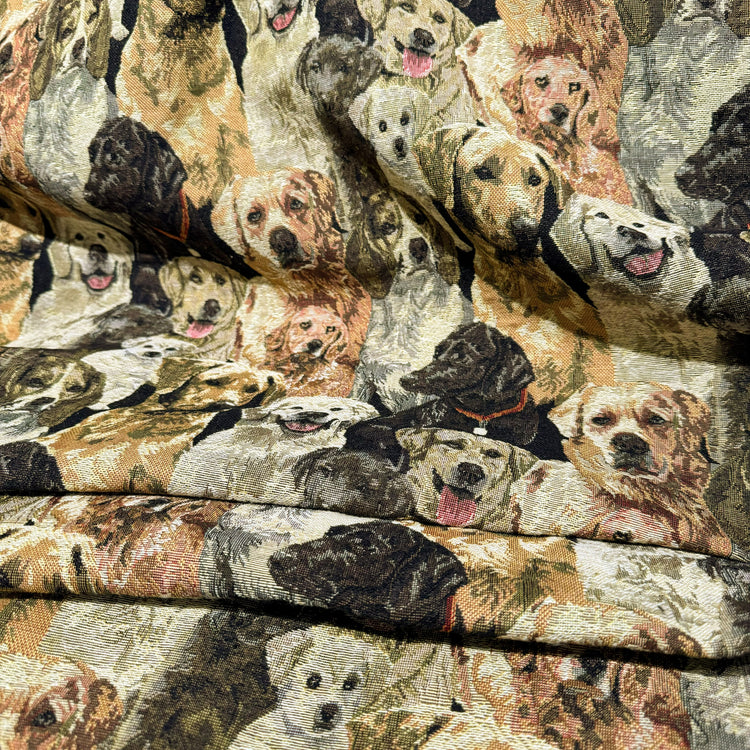 Labrador/Spaniel Poly/Cotton Jacquard - Brown Tonal