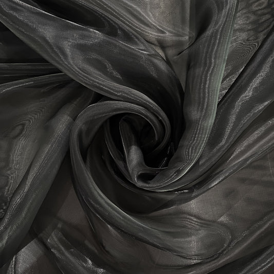 Liquid Shimmer Organza - Metallic Warp - Black