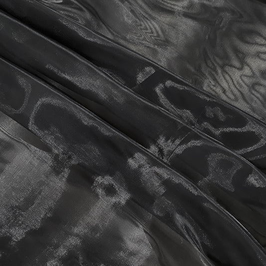 Liquid Shimmer Organza - Metallic Warp - Black
