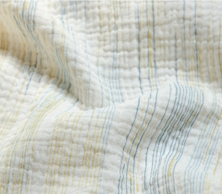 Broken Striation Muslin - Ivory/Light Blue